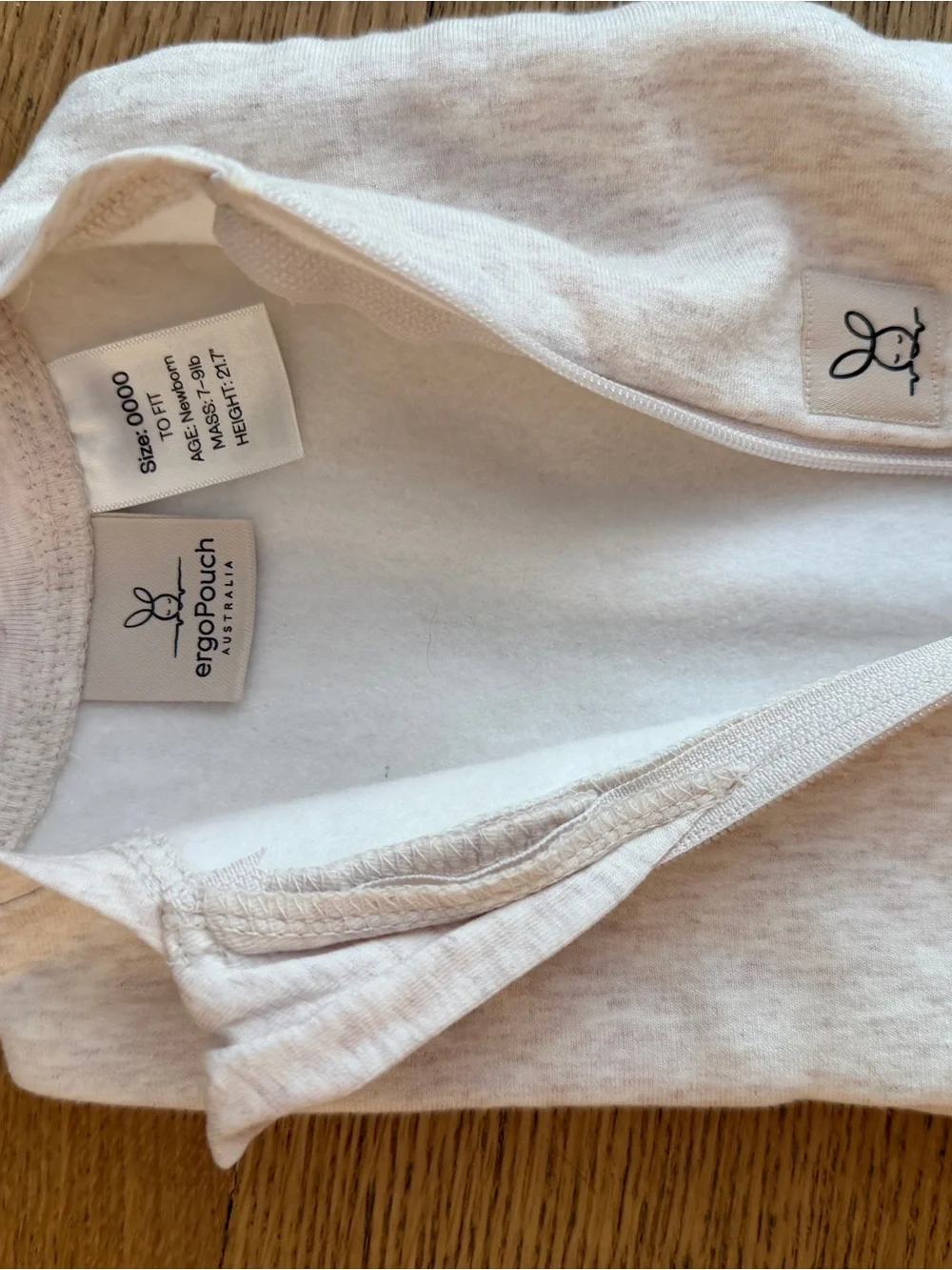 Neutral Light Gray Baby Sleep Sack with Front Zip - Soft Cozy Design